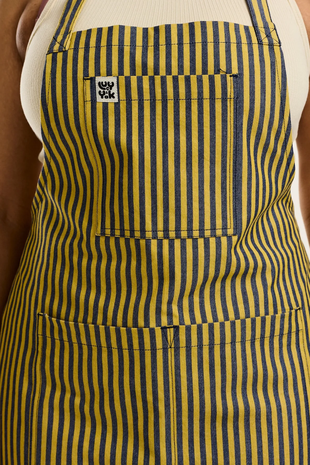 ada__cotton_apron_in_blue__yellow_stripes_3.webp Lucy & Yak Ada - Cotton Apron in Blue & Yellow Stripes