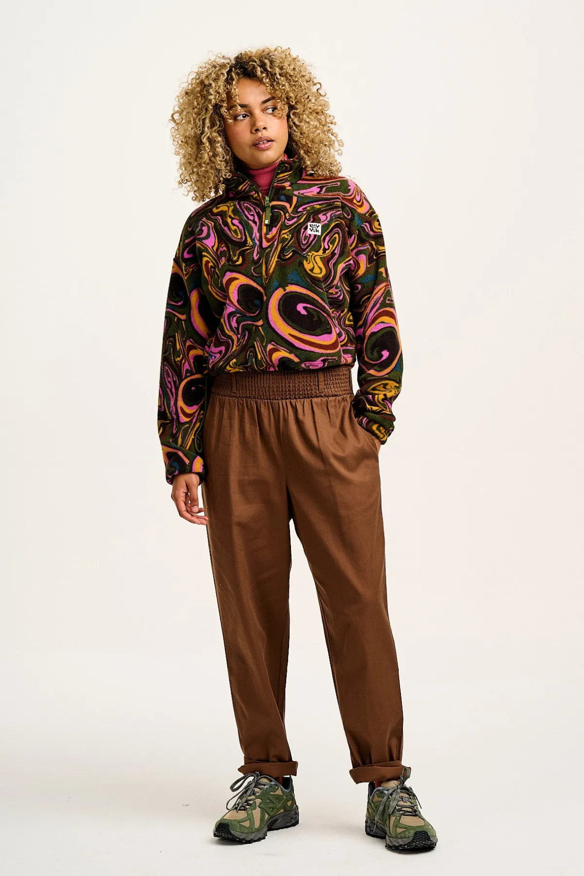Lucy & Yak Alexa - Cotton Trousers in Cocoa Brown