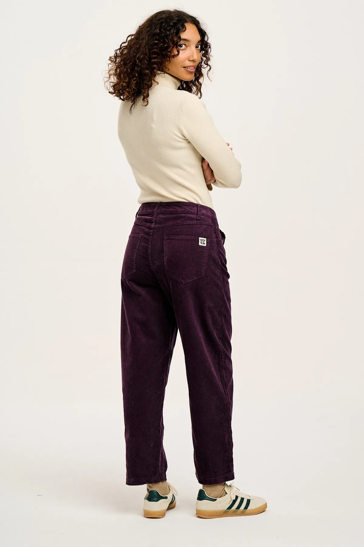 Lucy & Yak Drew - Straight Leg Corduroy Trousers in Plum Perfect