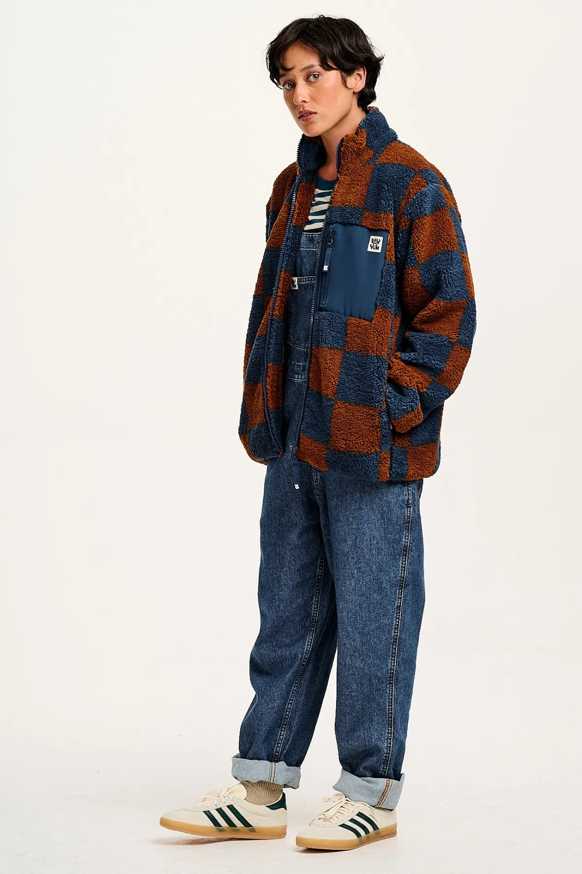 harper__fleece_jacket_in_brown__blue_chester_check_print_2.webp Lucy & Yak Harper - Fleece Jacket in Brown & Blue Chester Check Print