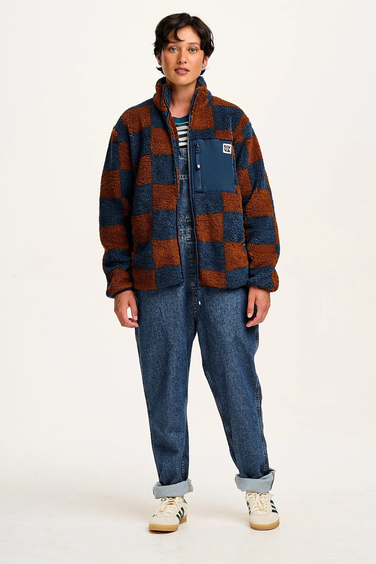 harper__fleece_jacket_in_brown__blue_chester_check_print_5.webp Lucy & Yak Harper - Fleece Jacket in Brown & Blue Chester Check Print