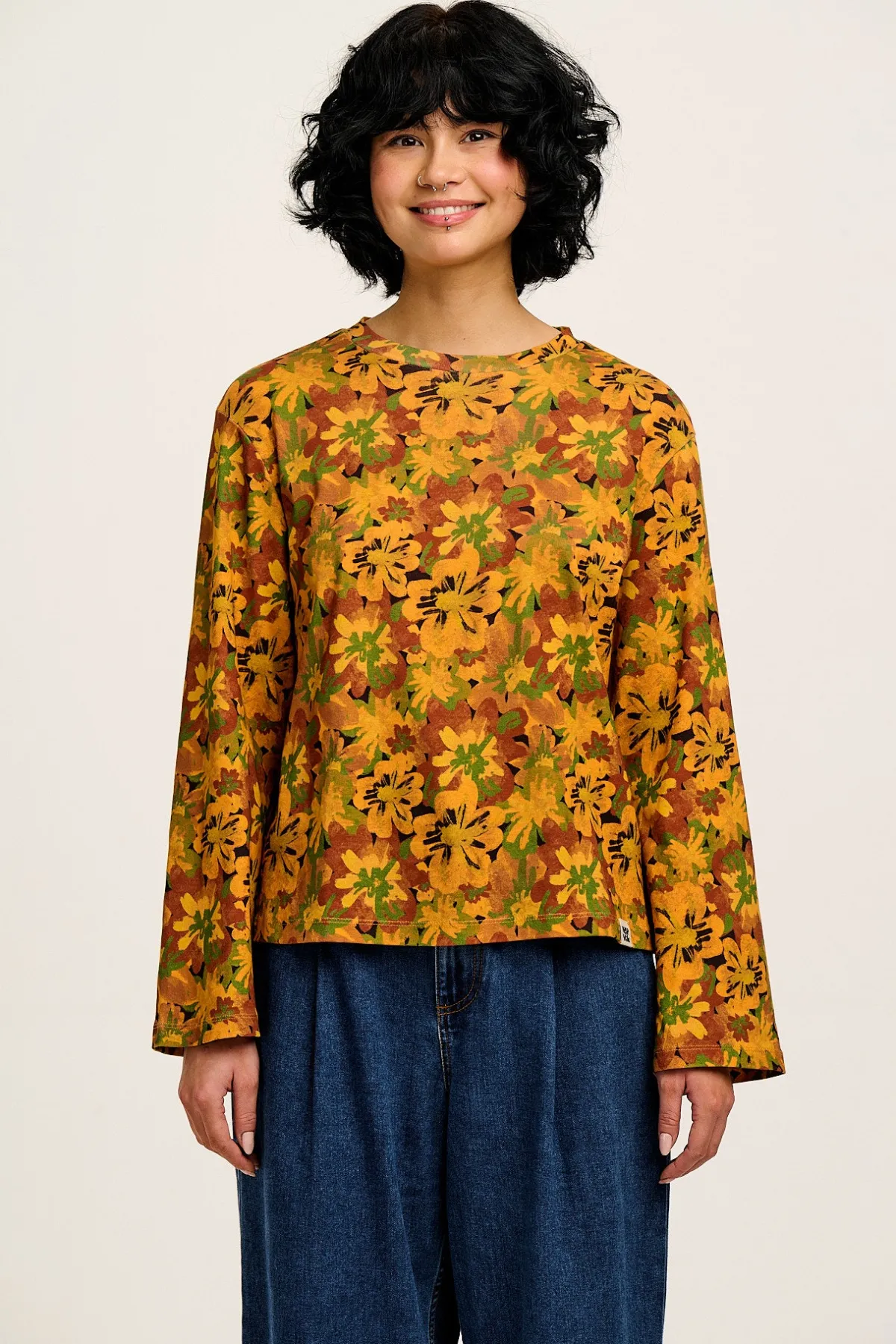 Lucy & Yak Hermione - Fluted Cotton Top in Cass Floral