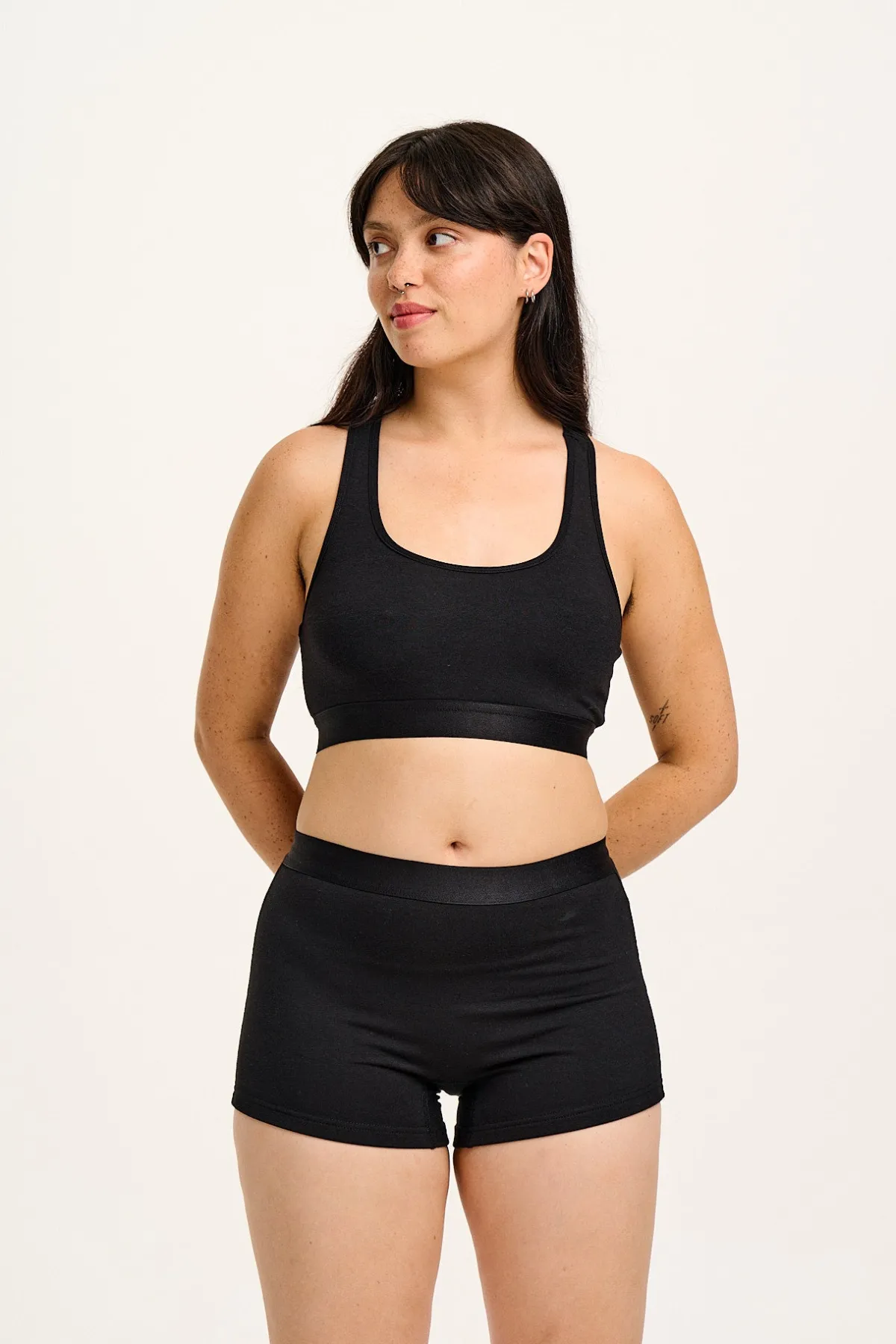 Lucy & Yak Joey - Cotton & Bamboo Boxer Shorts in Black