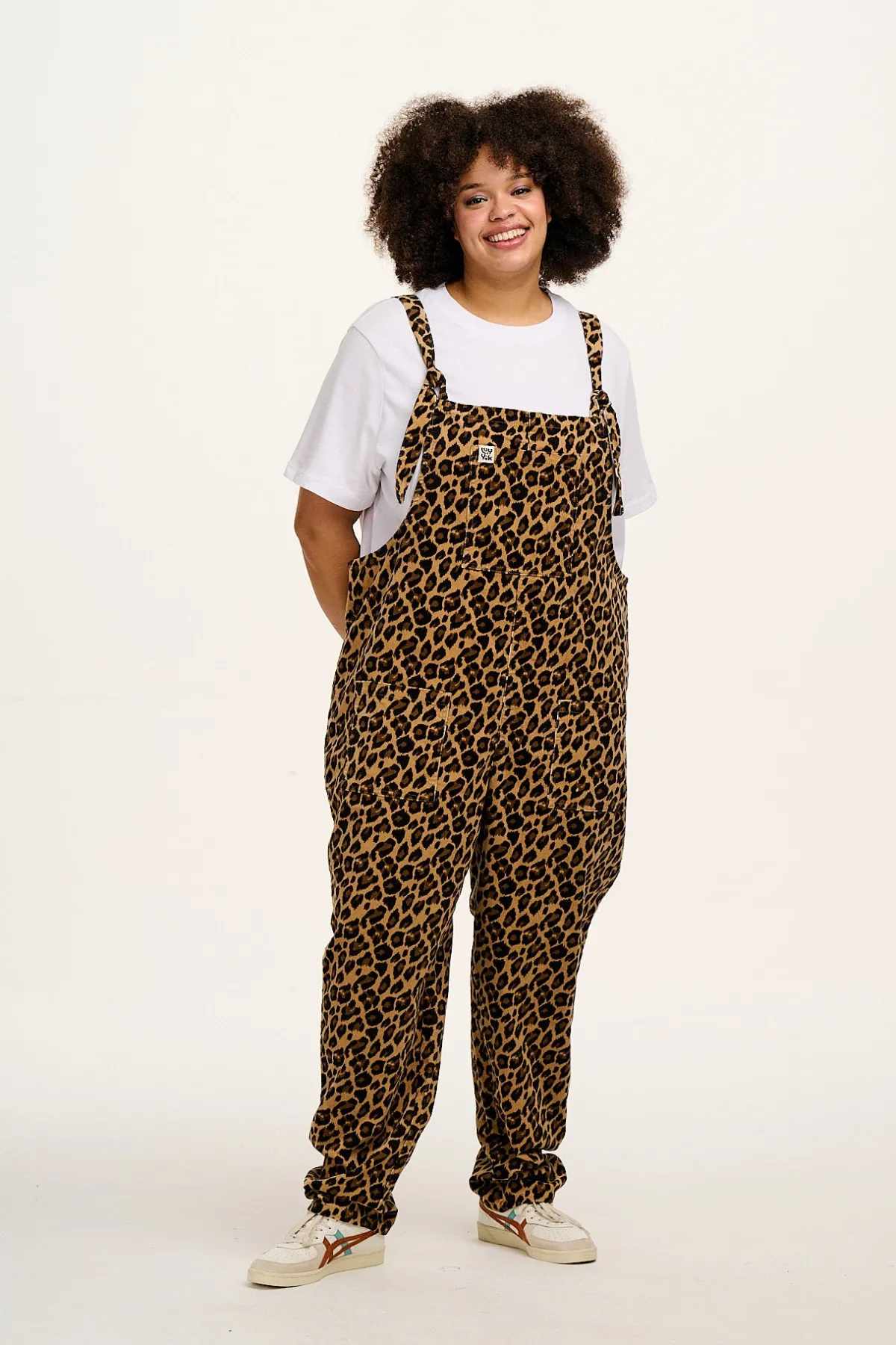 Lucy & Yak Original - Corduroy Dungarees in Leopard Print