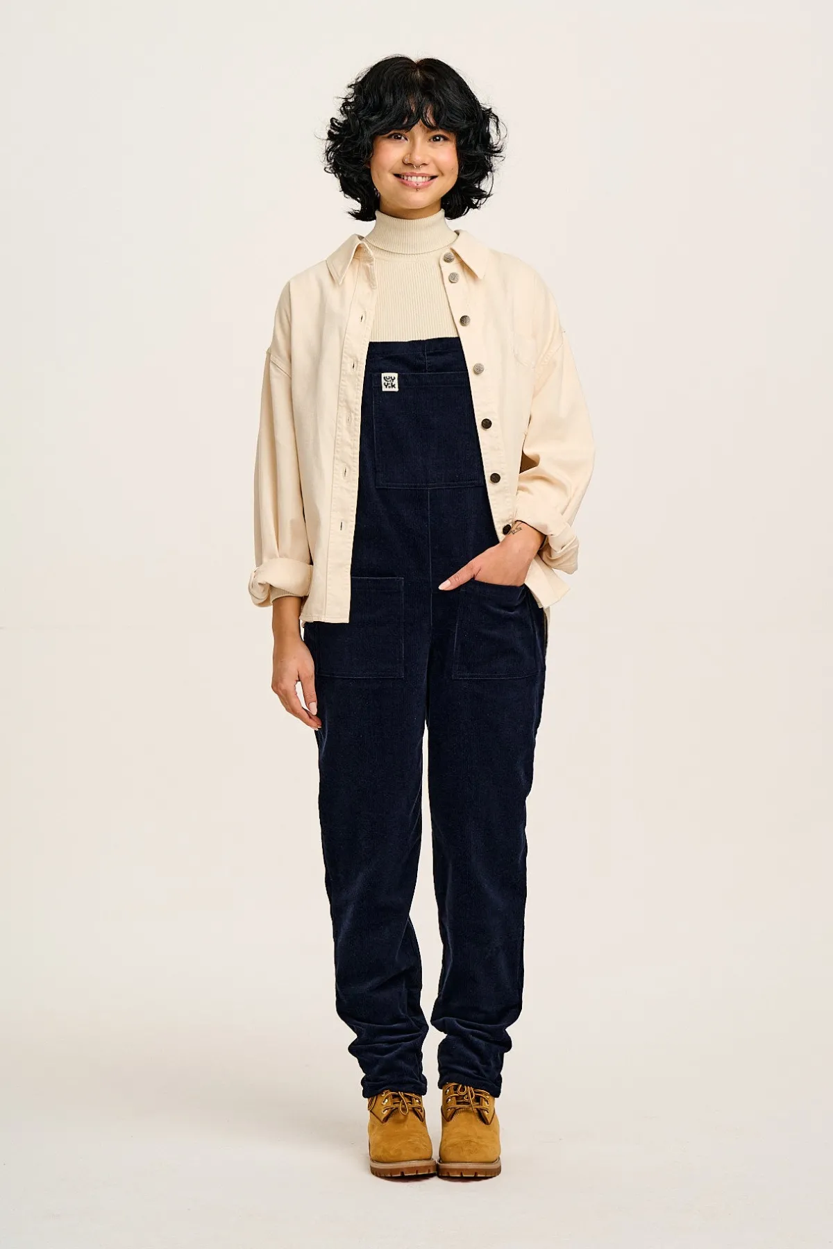 Lucy & Yak Original - Corduroy Dungarees in Sailor Blue