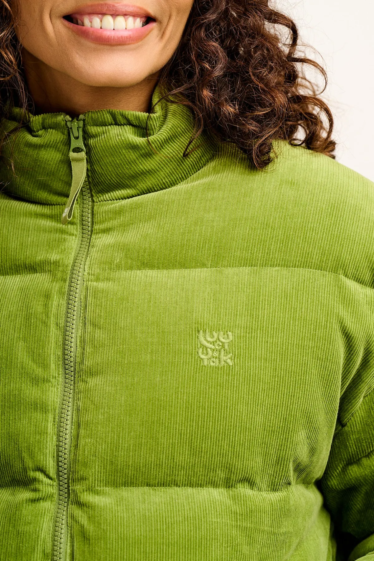 paloma__corduroy_puffer_jacket_in_leaf_green_3.webp Lucy & Yak Paloma - Corduroy Puffer Jacket in Leaf Green