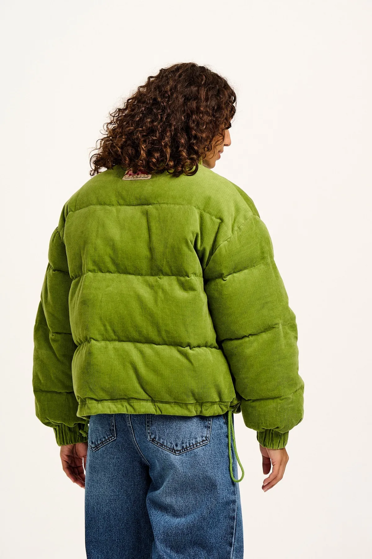 paloma__corduroy_puffer_jacket_in_leaf_green_5.webp Lucy & Yak Paloma - Corduroy Puffer Jacket in Leaf Green